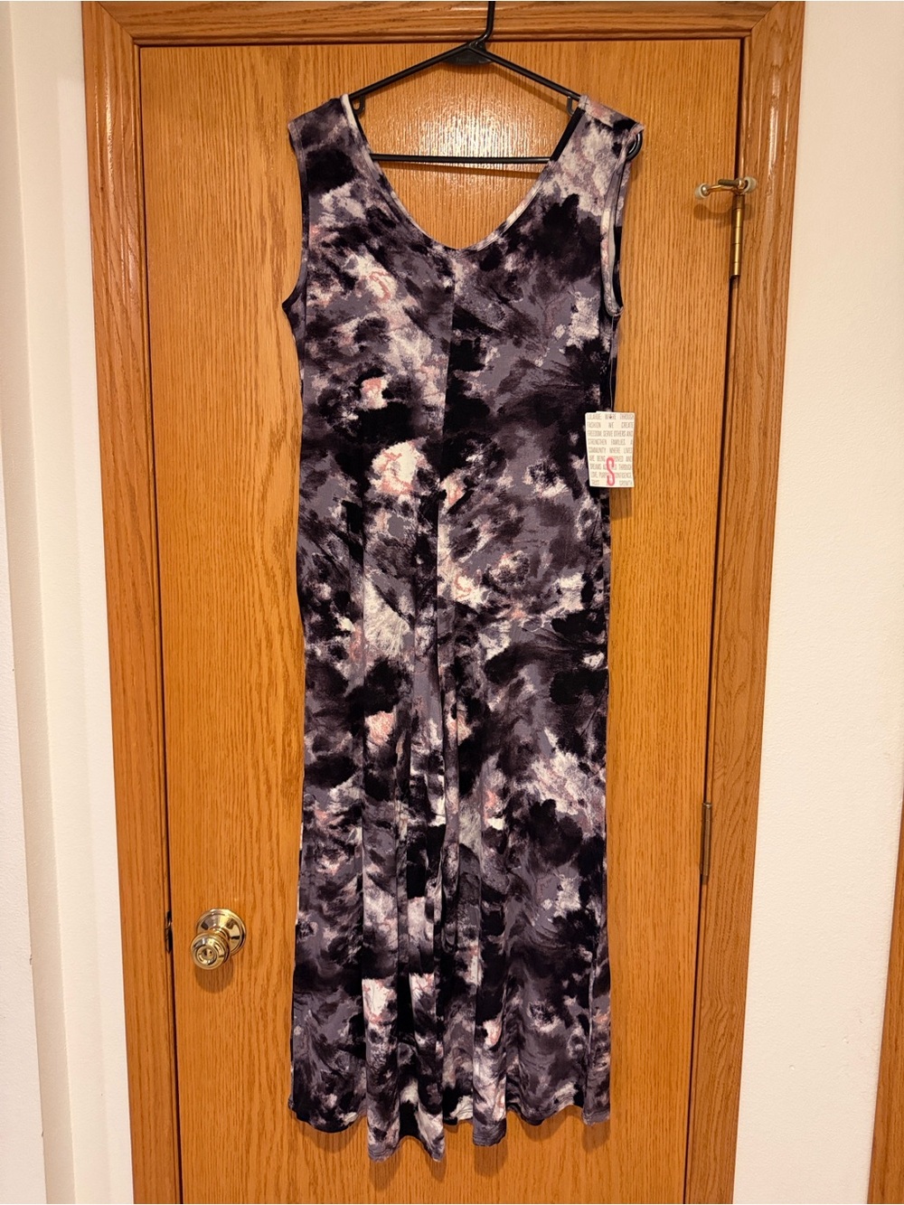 LuLaRoe Sleeveless Tie-Dye Romper in Greyish/Purple Black and Cream